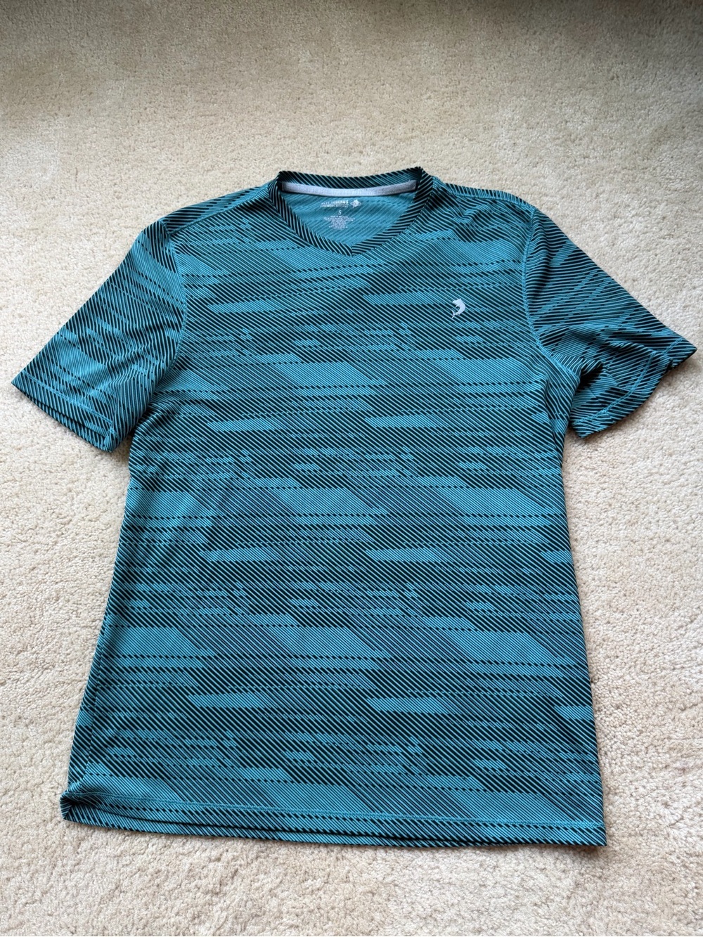 Reel Legends Performance Men’s Green & Black Fishing Tee Shirt - Size S - VGUC